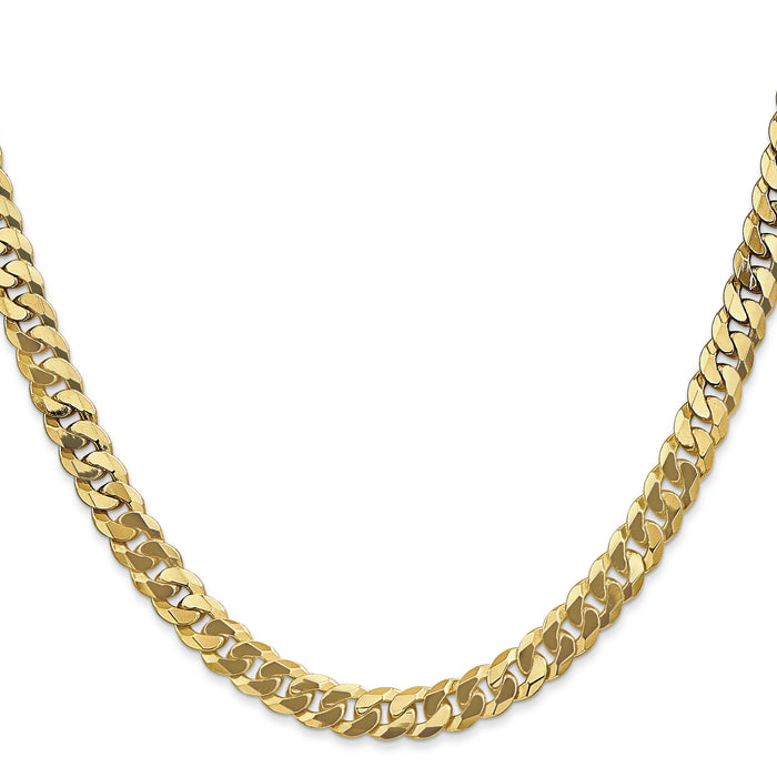 14k 6.25mm Flat Beveled Curb Chain-FBU160-22