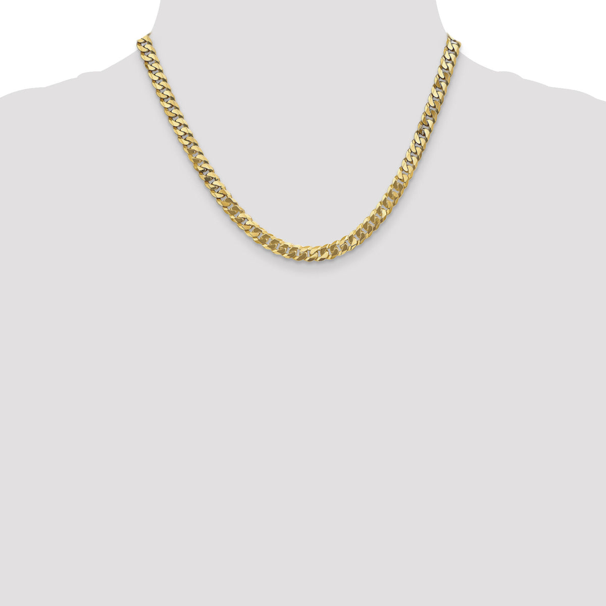 14k 6.25mm Flat Beveled Curb Chain-FBU160-18