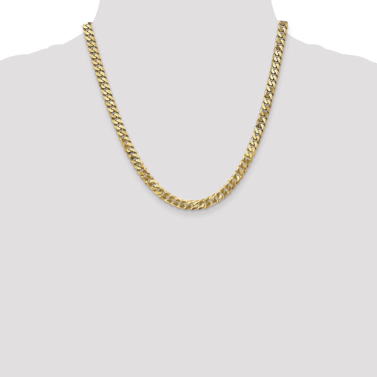 14k 6.25mm Flat Beveled Curb Chain-FBU160-20