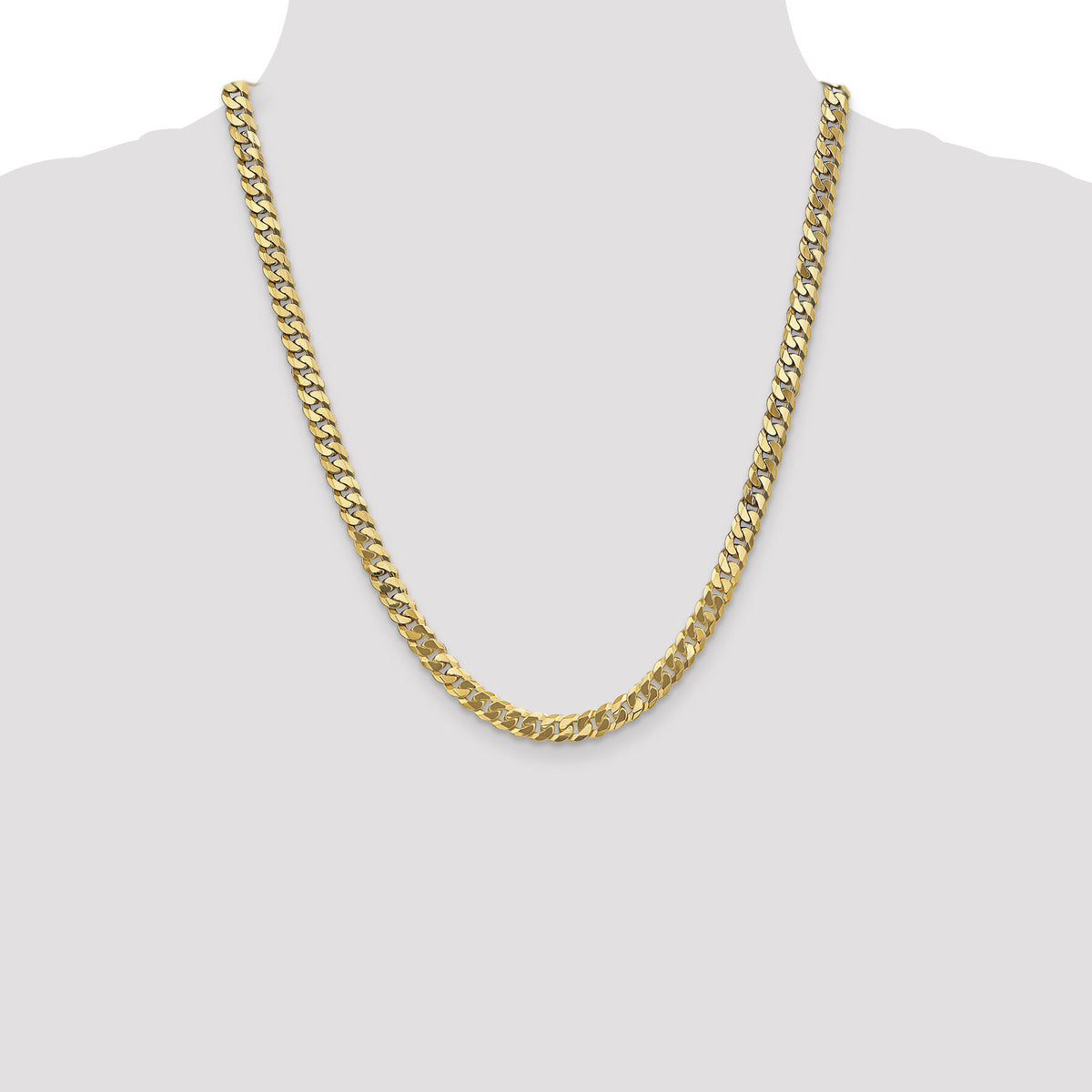 14k 6.25mm Flat Beveled Curb Chain-FBU160-22