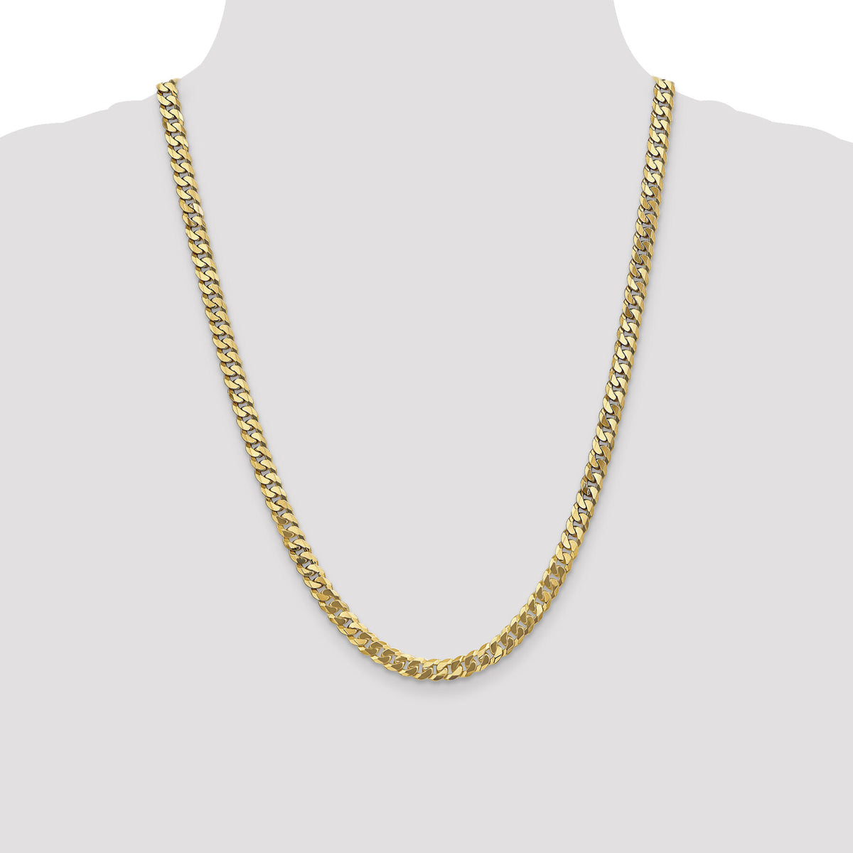 14k 6.25mm Flat Beveled Curb Chain-FBU160-24