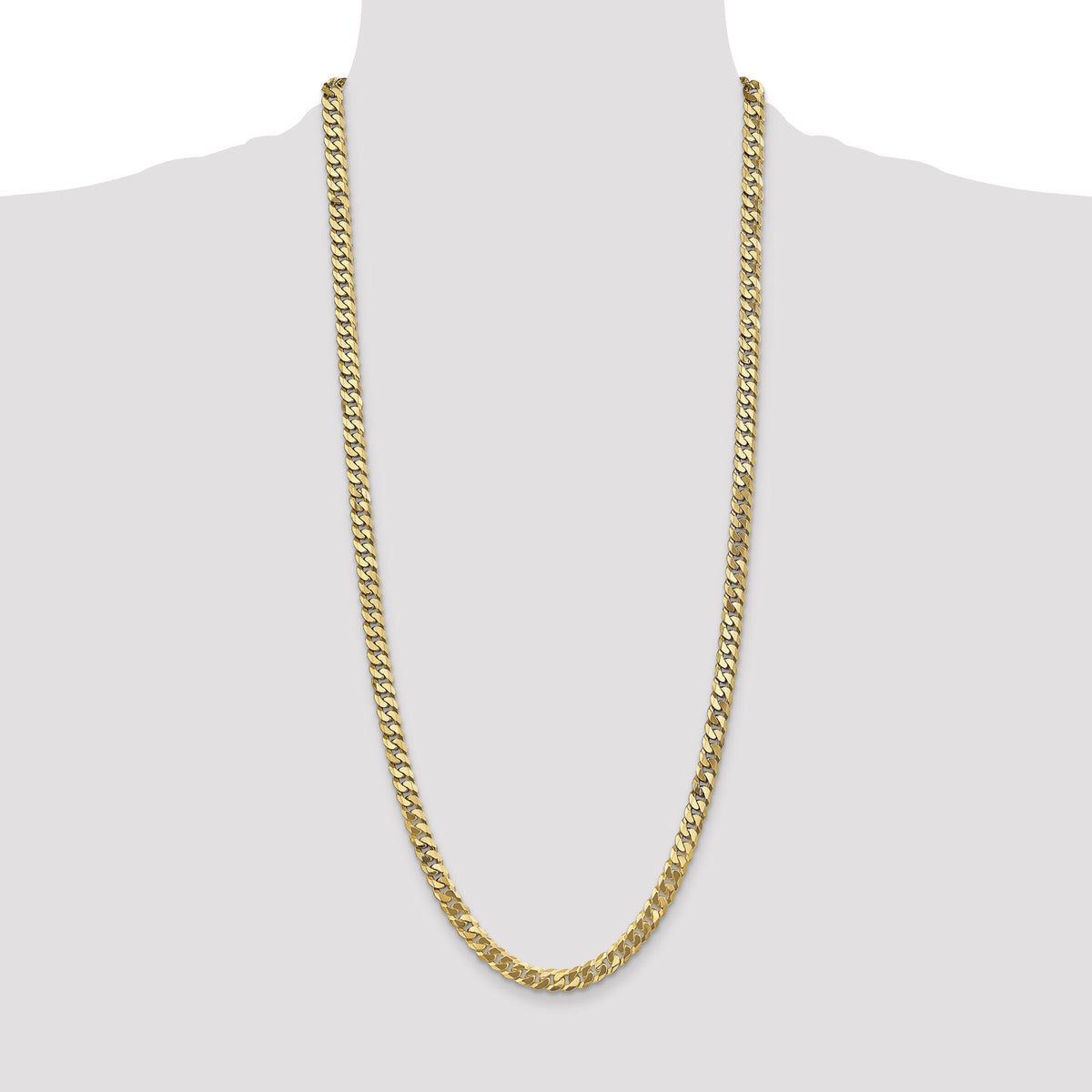 14k 6.25mm Flat Beveled Curb Chain-FBU160-30