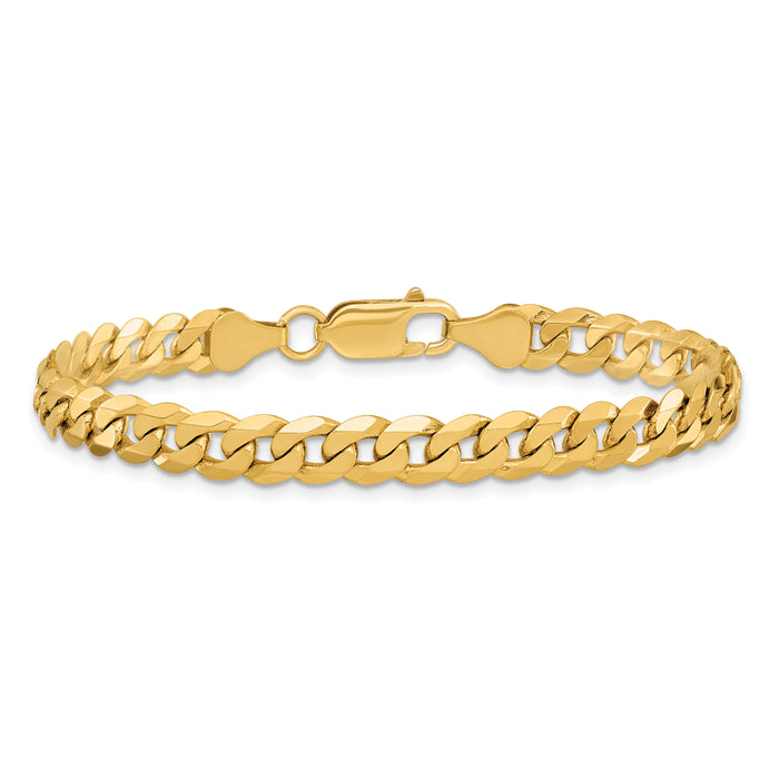 14k 6.25mm Flat Beveled Curb Chain-FBU160-8.5