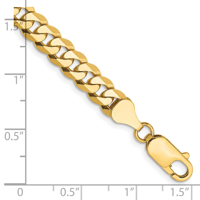 14k 6.25mm Flat Beveled Curb Chain-FBU160-7