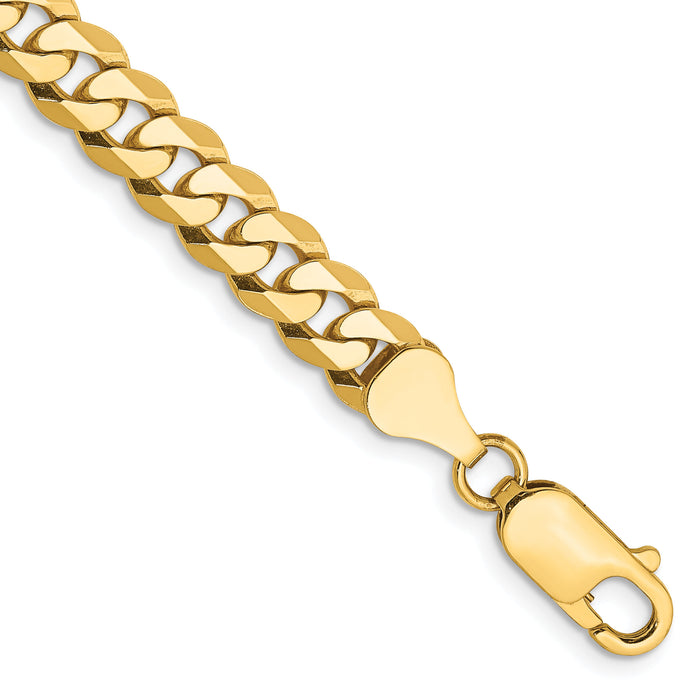 14k 6.25mm Flat Beveled Curb Chain-FBU160-8