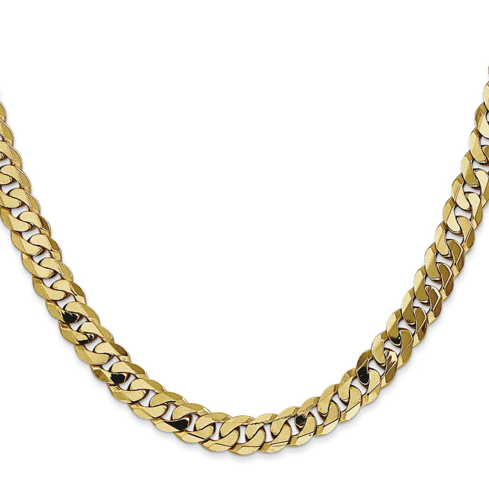 14k 7.25mm Flat Beveled Curb Chain-FBU180-18