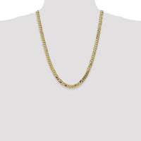 14k 7.25mm Flat Beveled Curb Chain-FBU180-24