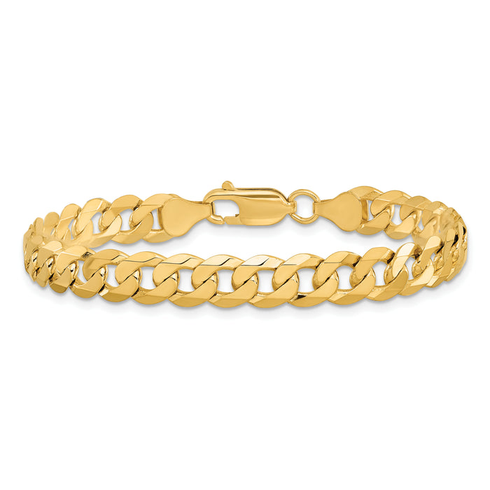14k 7.25mm Flat Beveled Curb Chain-FBU180-8.5