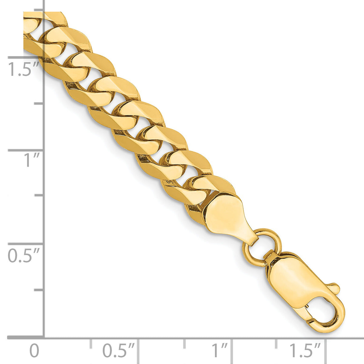 14k 7.25mm Flat Beveled Curb Chain-FBU180-8