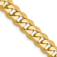 14k 7.25mm Flat Beveled Curb Chain-FBU180-20