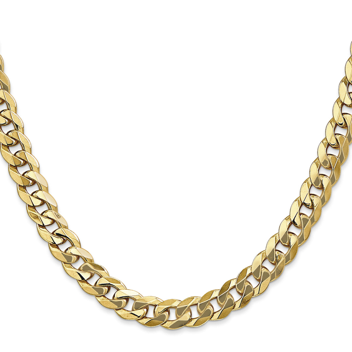 14k 8mm Flat Beveled Curb Chain-FBU200-20