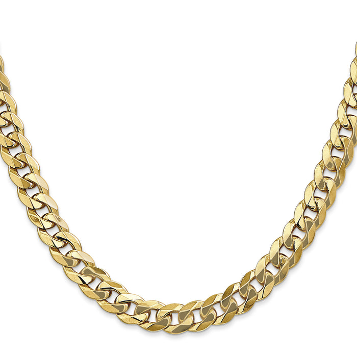 14k 8mm Flat Beveled Curb Chain-FBU200-28