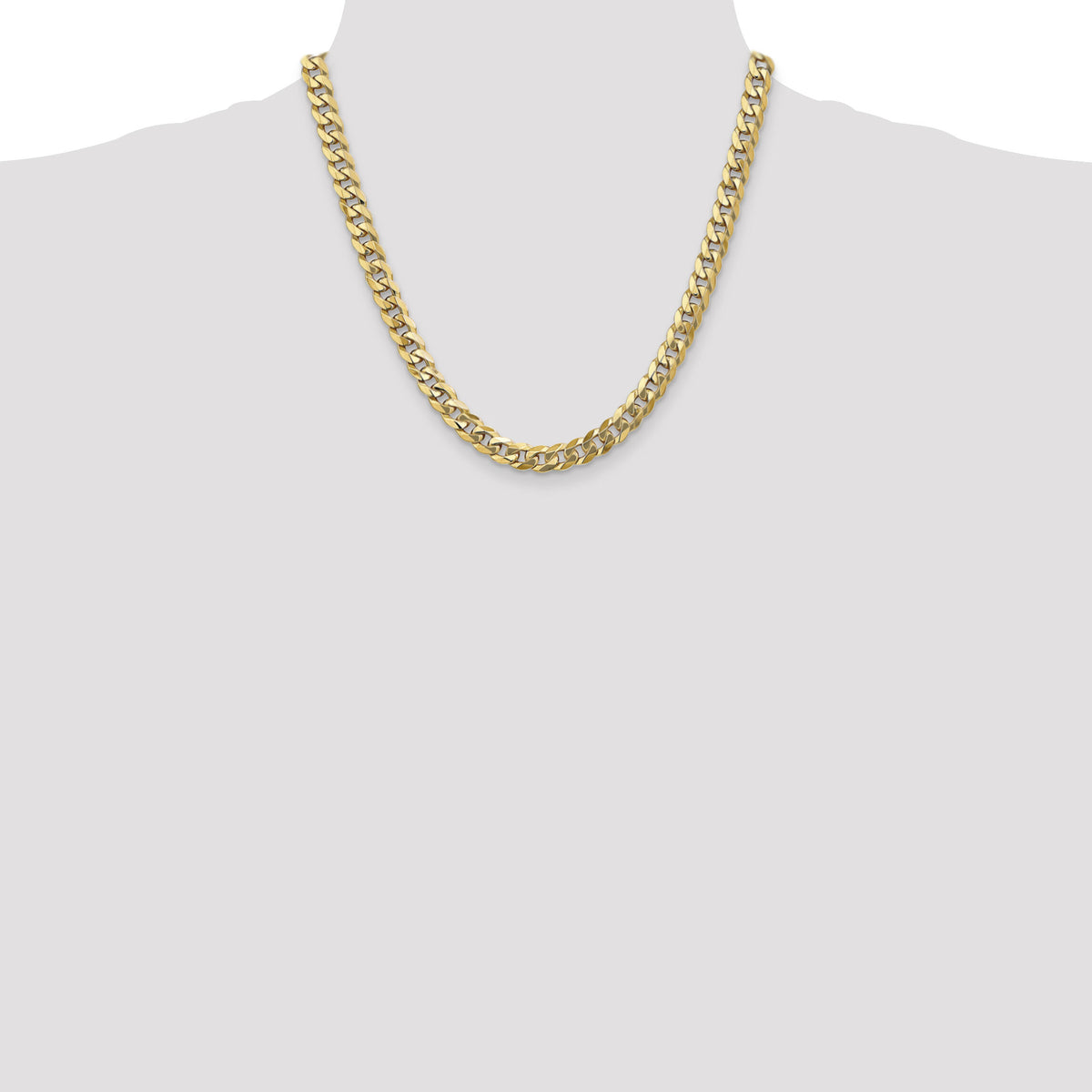 14k 8mm Flat Beveled Curb Chain-FBU200-20