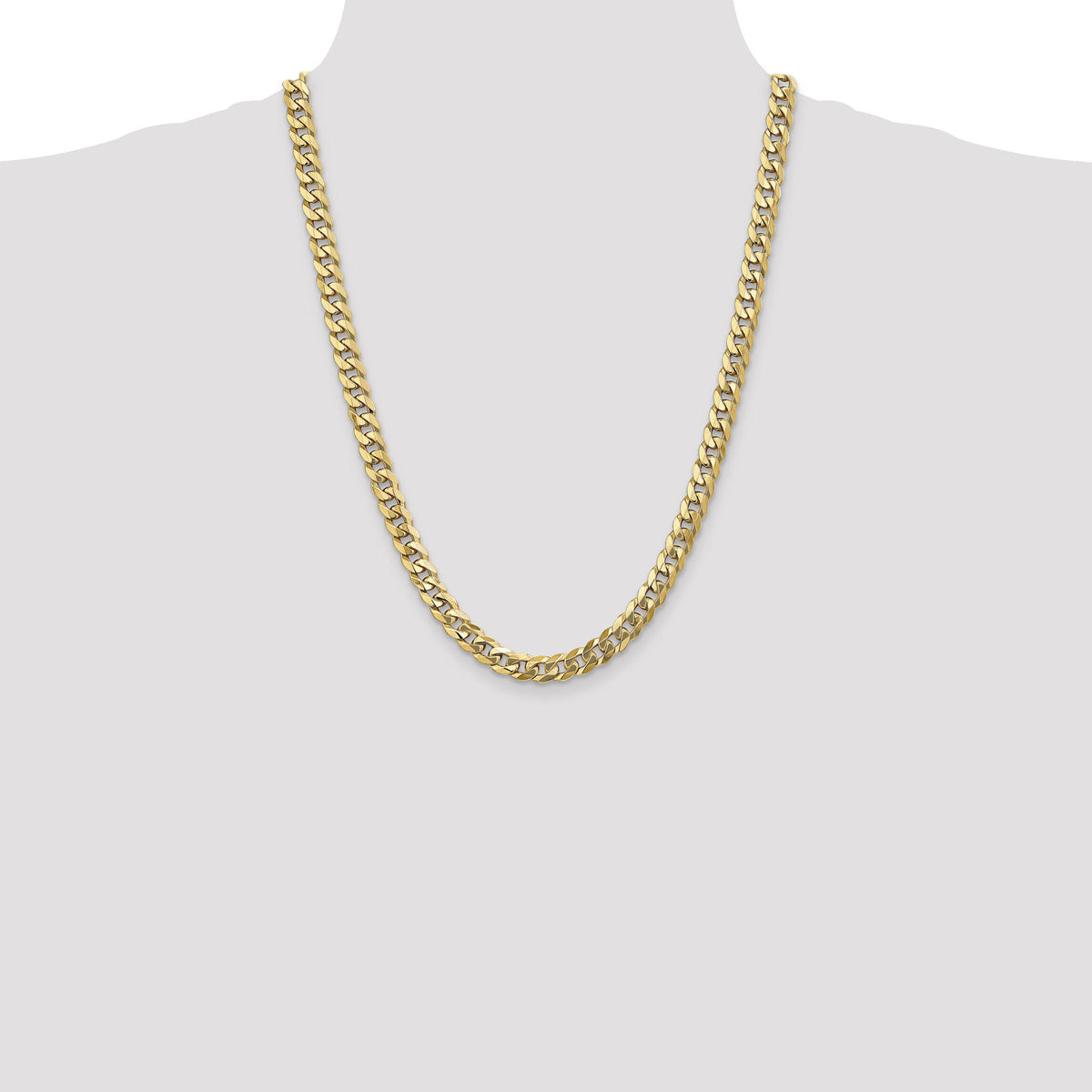 14k 8mm Flat Beveled Curb Chain-FBU200-24