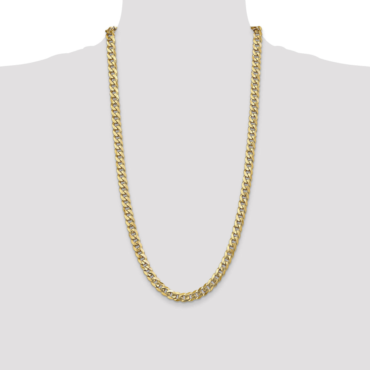 14k 8mm Flat Beveled Curb Chain-FBU200-28