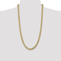 14k 8mm Flat Beveled Curb Chain-FBU200-28