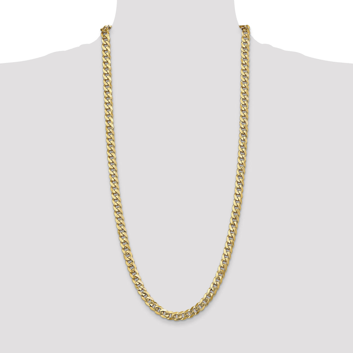 14k 8mm Flat Beveled Curb Chain-FBU200-30
