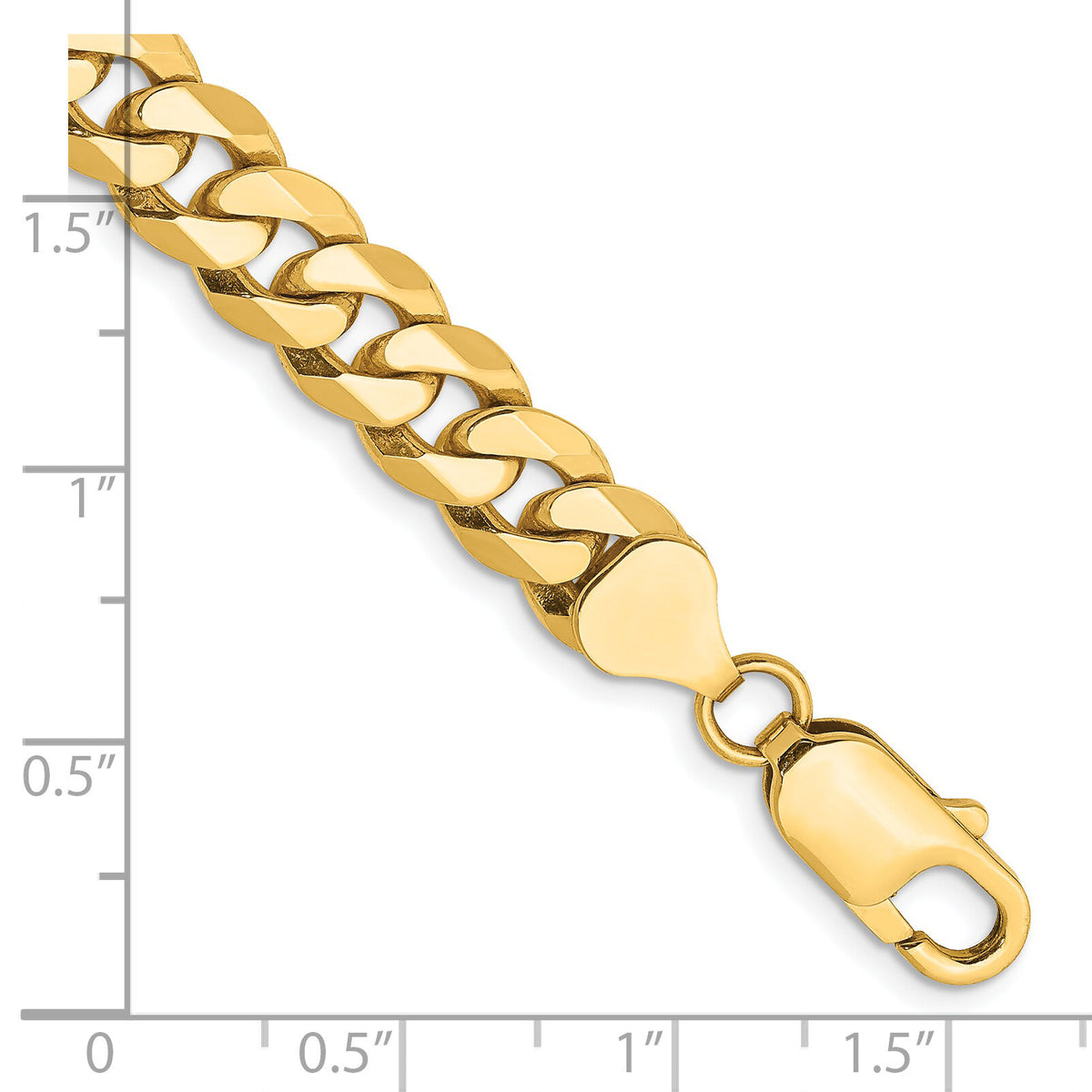 14k 8mm Flat Beveled Curb Chain-FBU200-8