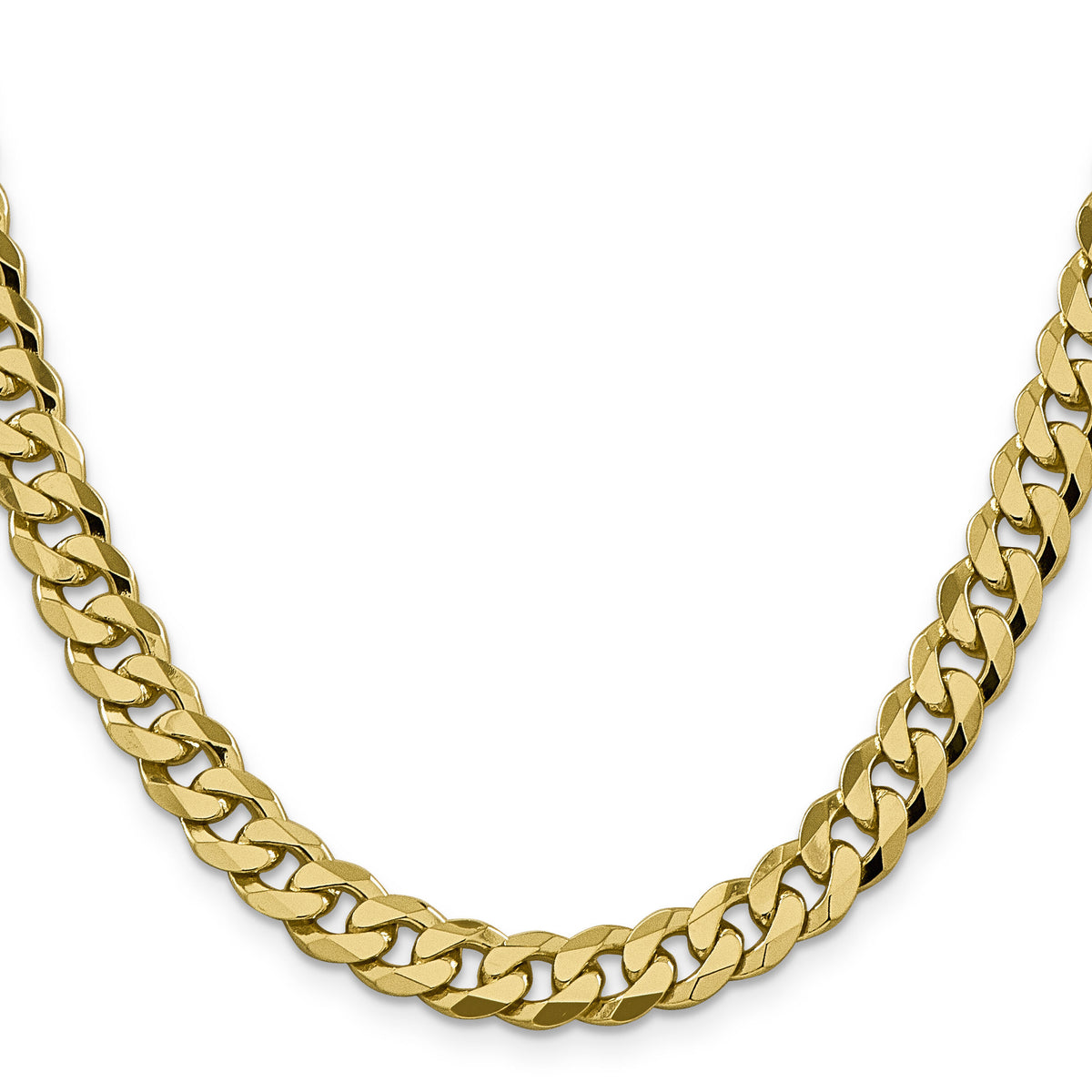 14k 8.5mm Flat Beveled Curb Chain-FBU220-26