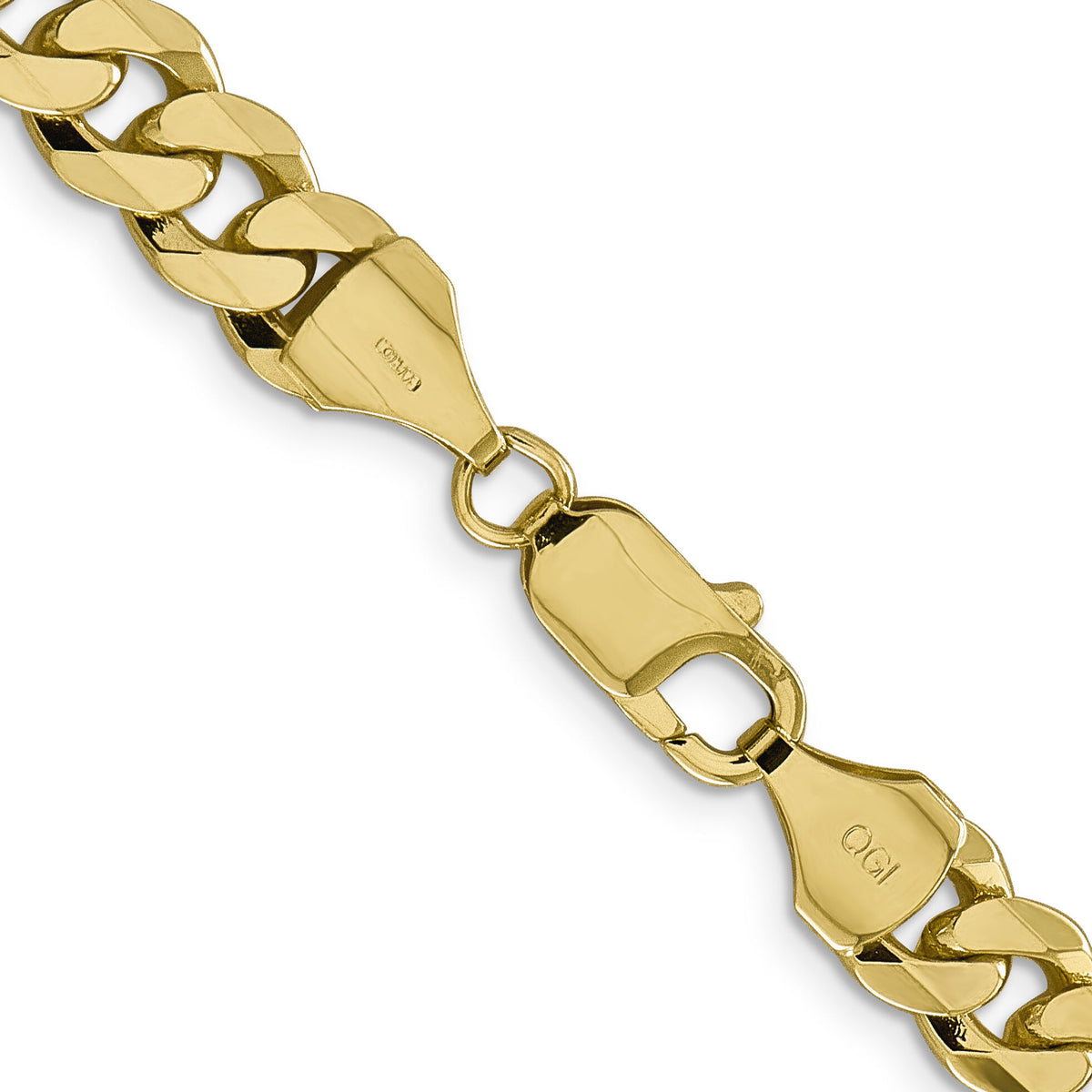 14k 8.5mm Flat Beveled Curb Chain-FBU220-20