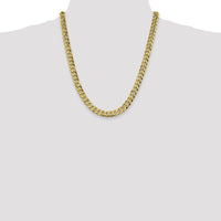 14k 8.5mm Flat Beveled Curb Chain-FBU220-22