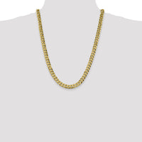 14k 8.5mm Flat Beveled Curb Chain-FBU220-24
