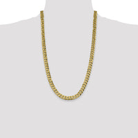 14k 8.5mm Flat Beveled Curb Chain-FBU220-26
