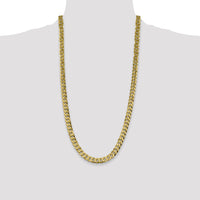 14k 8.5mm Flat Beveled Curb Chain-FBU220-28