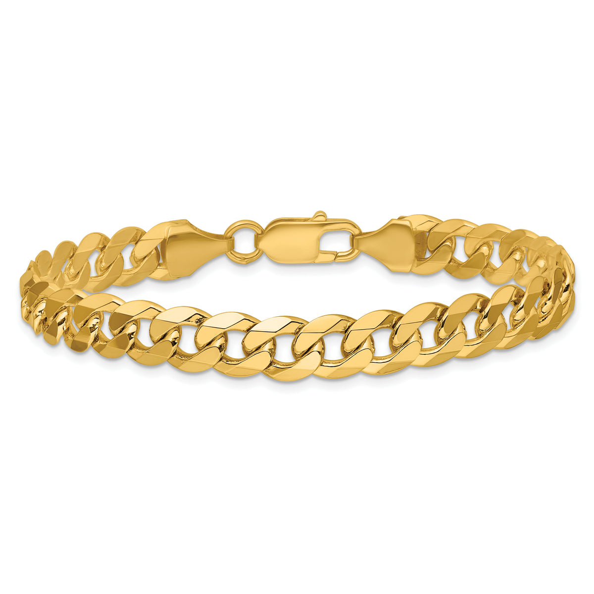 14k 8.5mm Flat Beveled Curb Chain-FBU220-8.5