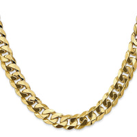 14k 9.5mm Flat Beveled Curb Chain-FBU250-28