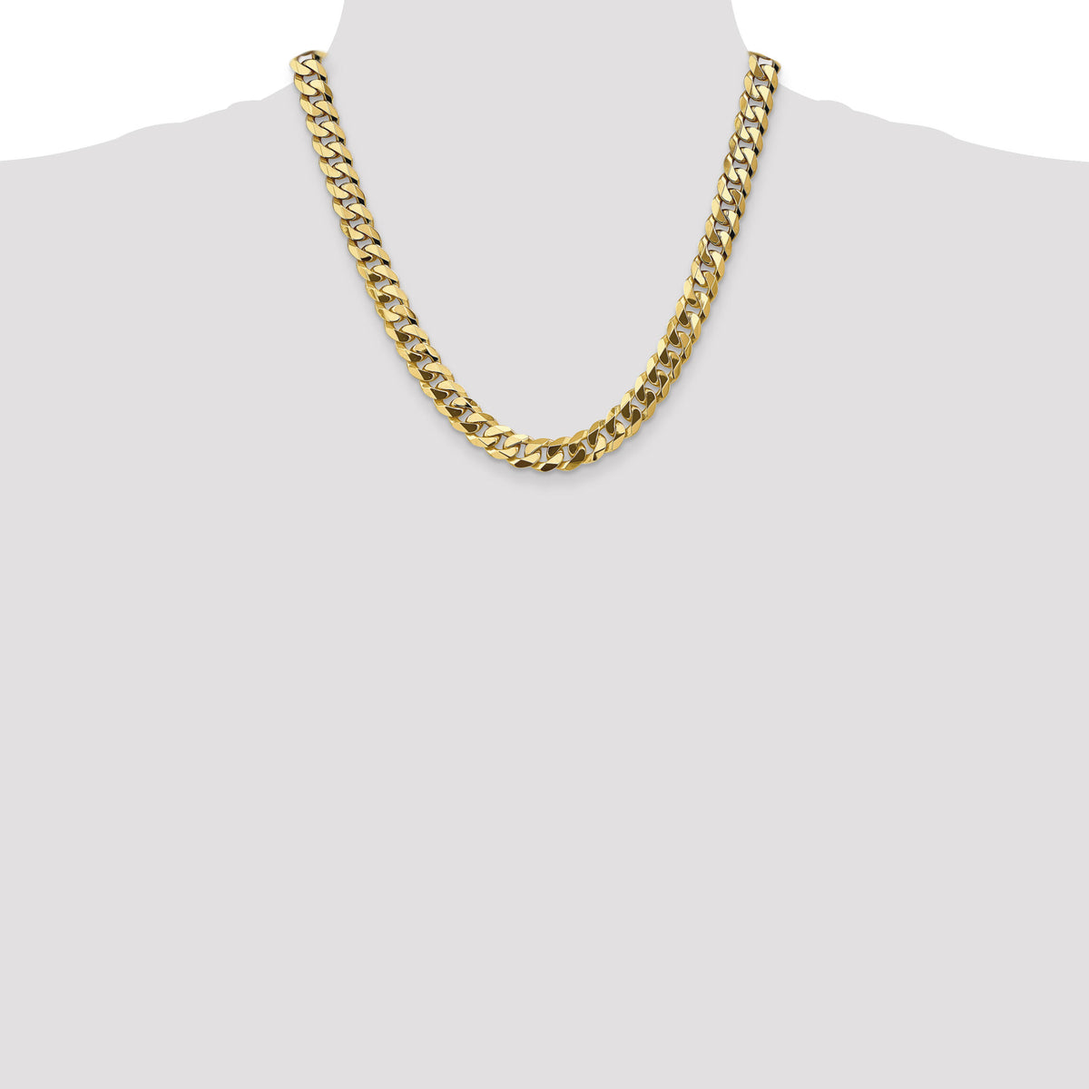 14k 9.5mm Flat Beveled Curb Chain-FBU250-20