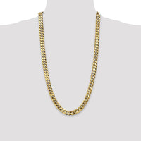 14k 9.5mm Flat Beveled Curb Chain-FBU250-28