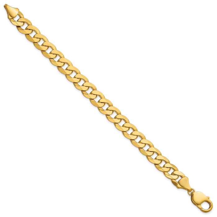 14k 9.5mm Flat Beveled Curb Chain-FBU250-8.5