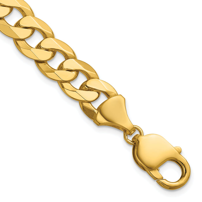 14k 9.5mm Flat Beveled Curb Chain-FBU250-8.5