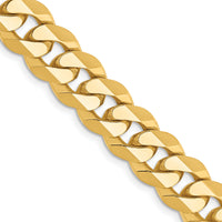 14k 9.5mm Flat Beveled Curb Chain-FBU250-26