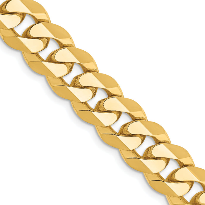 14k 9.5mm Flat Beveled Curb Chain-FBU250-24