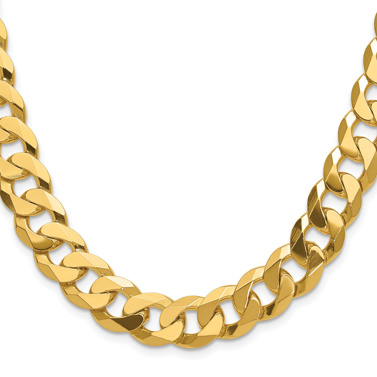 14k 12.0mm Flat Beveled Curb Chain-FBU300-26