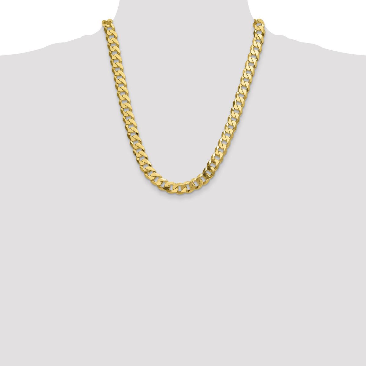14k 12.0mm Flat Beveled Curb Chain-FBU300-22