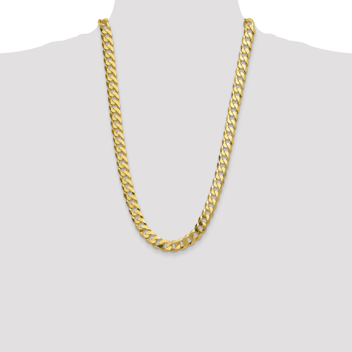 14k 12.0mm Flat Beveled Curb Chain-FBU300-26