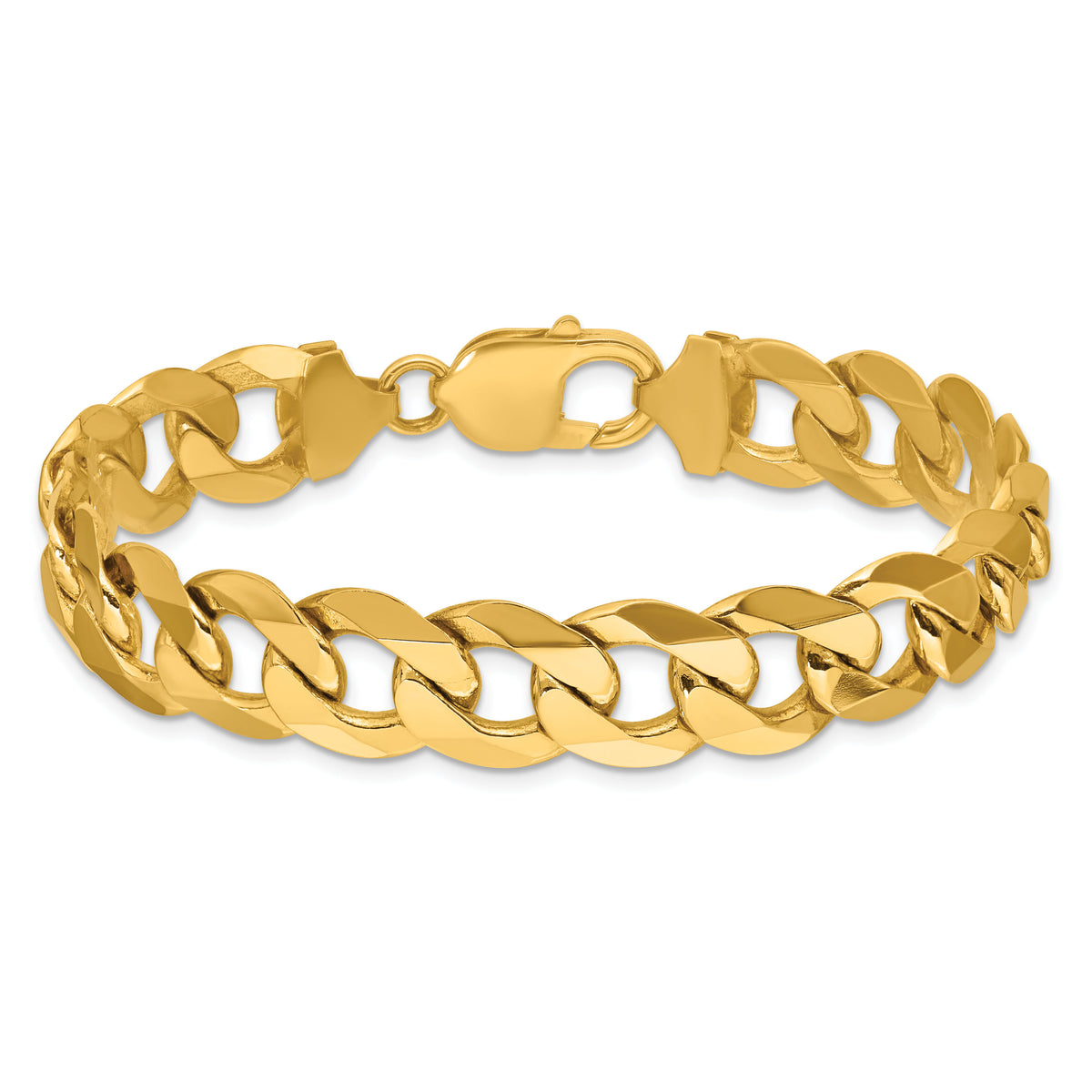 14k 12.0mm Flat Beveled Curb Chain-FBU300-8.5
