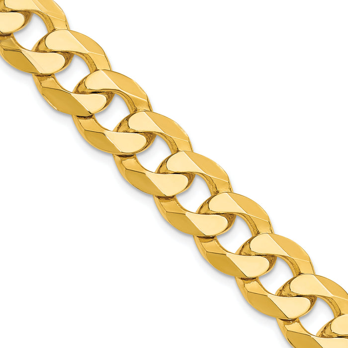 14k 12.0mm Flat Beveled Curb Chain-FBU300-26
