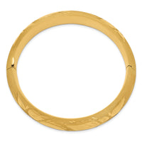 14k 11/16 Florentine Engraved Hinged Bangle Bracelet-FE11/16
