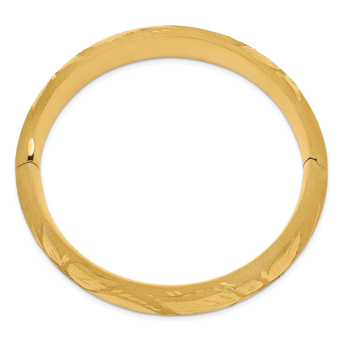 14k 11/16 Oversize Florentine Engraved Hinged Bangle Bracelet-FE11/16O