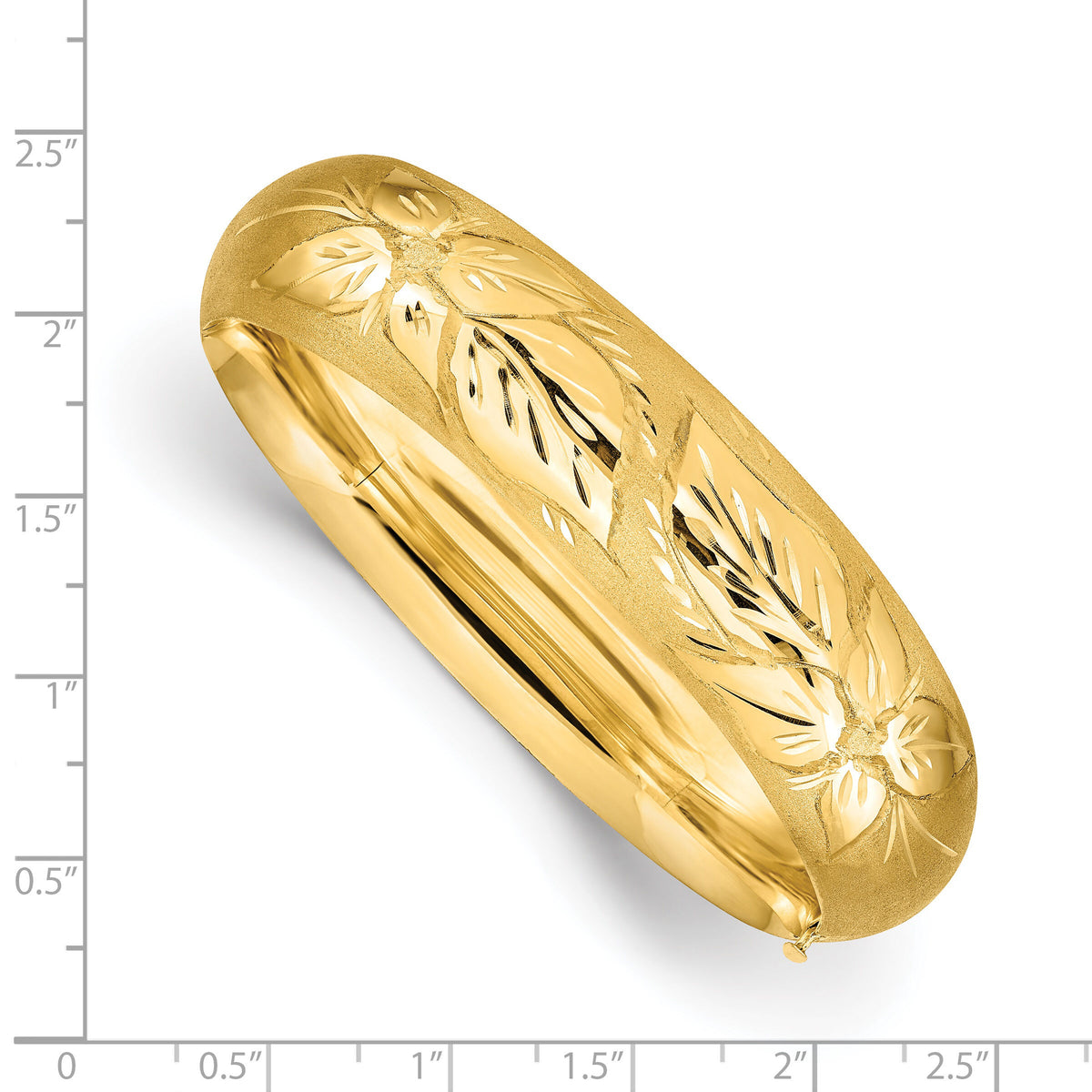 14k 11/16 Oversize Florentine Engraved Hinged Bangle Bracelet-FE11/16O