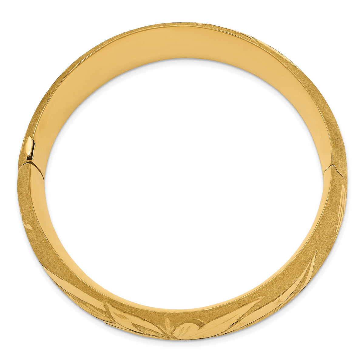 14k 13/16 Oversize Florentine Engraved Hinged Bangle Bracelet-FE13/16O
