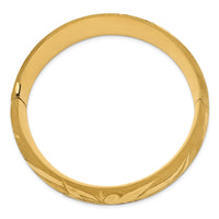 14k 13/16 Oversize Florentine Engraved Hinged Bangle Bracelet-FE13/16O