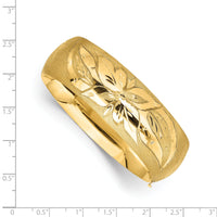 14k 13/16 Oversize Florentine Engraved Hinged Bangle Bracelet-FE13/16O