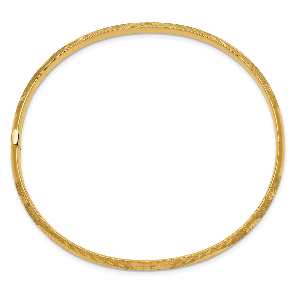 14k 3/16 Oversize Florentine Engraved Hinged Bangle Bracelet-FE3/16O