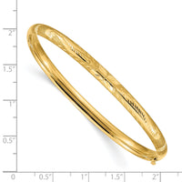 14k 3/16 Florentine Engraved Hinged Bangle Bracelet-FE3/16