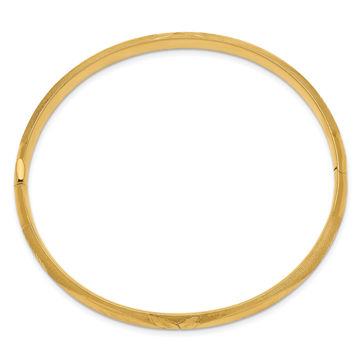 14k 4/16 Florentine Engraved Hinged Bangle Bracelet-FE4/16